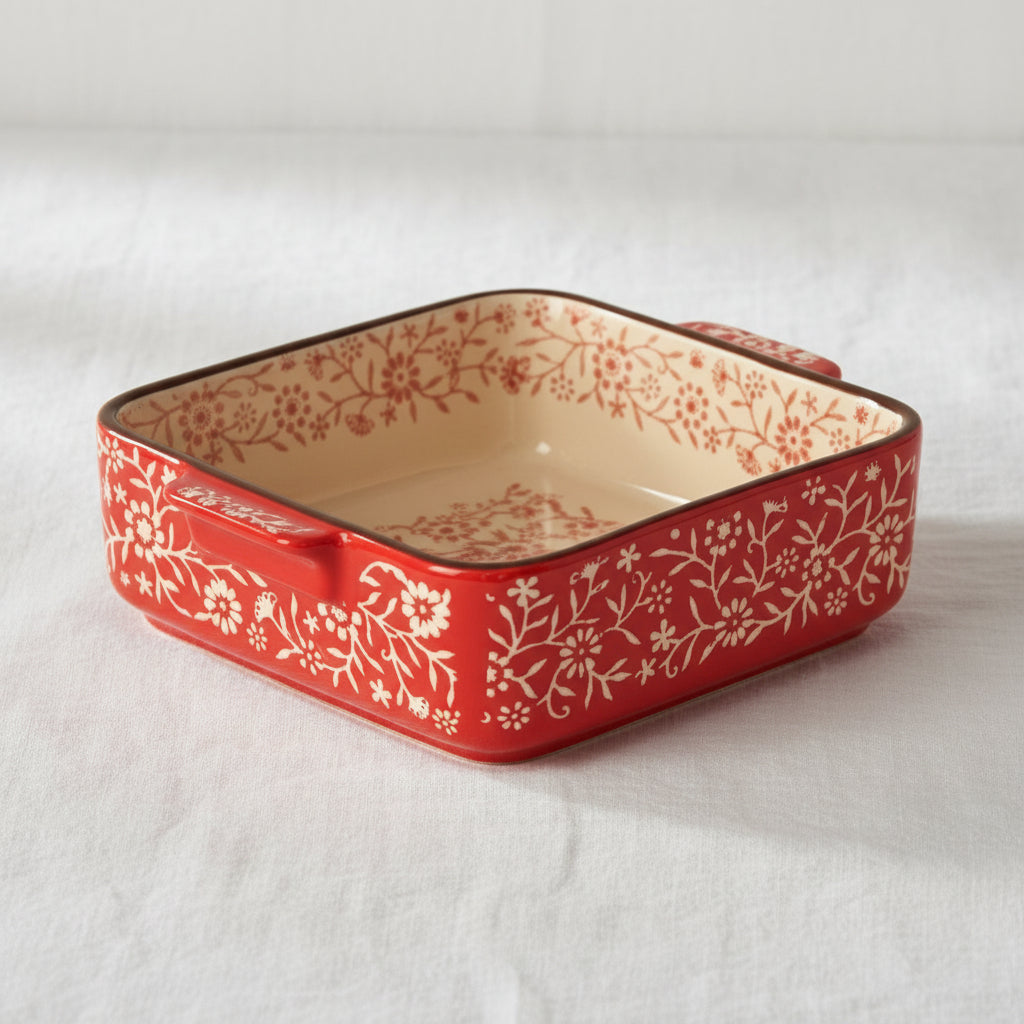 Square Baking Dish with Decorative Handles