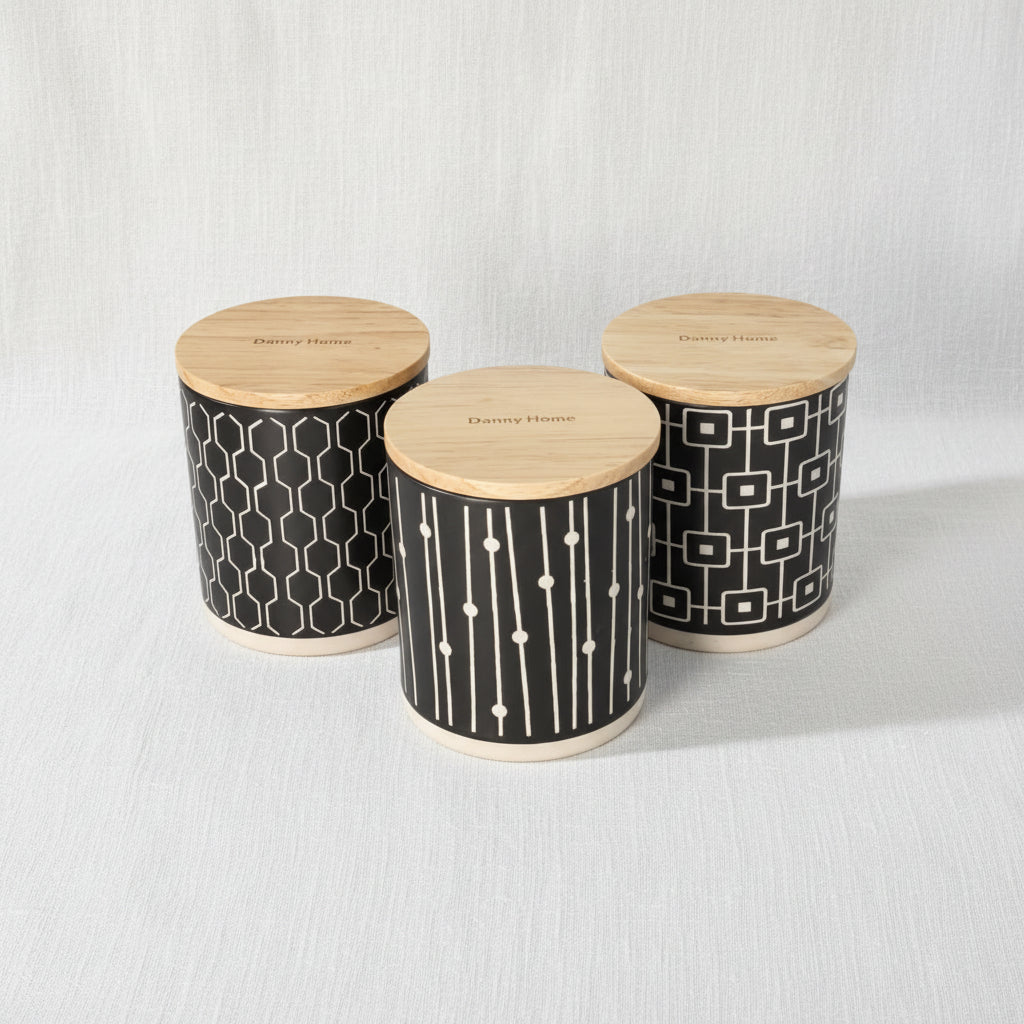 Geometric Cylindrical Canister Set