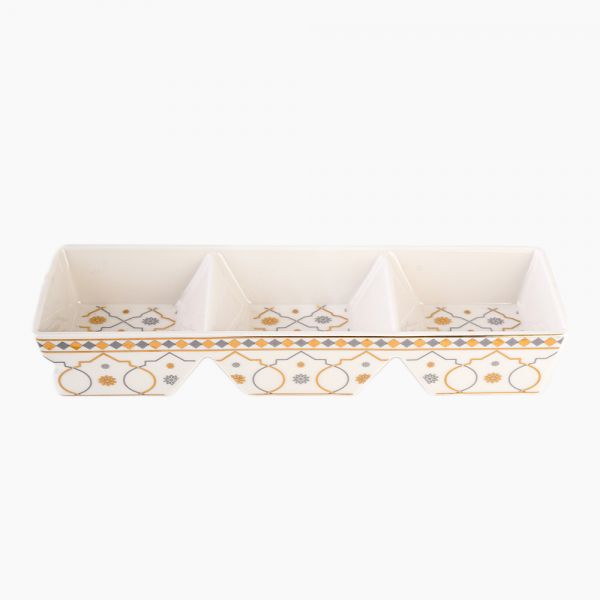 Three-compartment tray