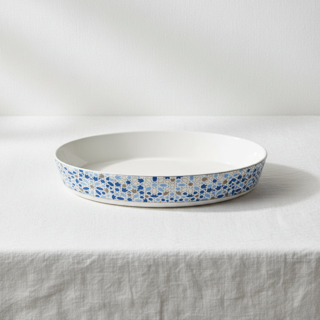 Decorated circular platter