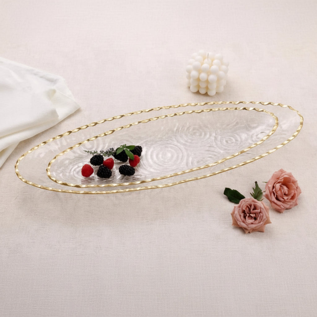 Glass Serving Platter Set