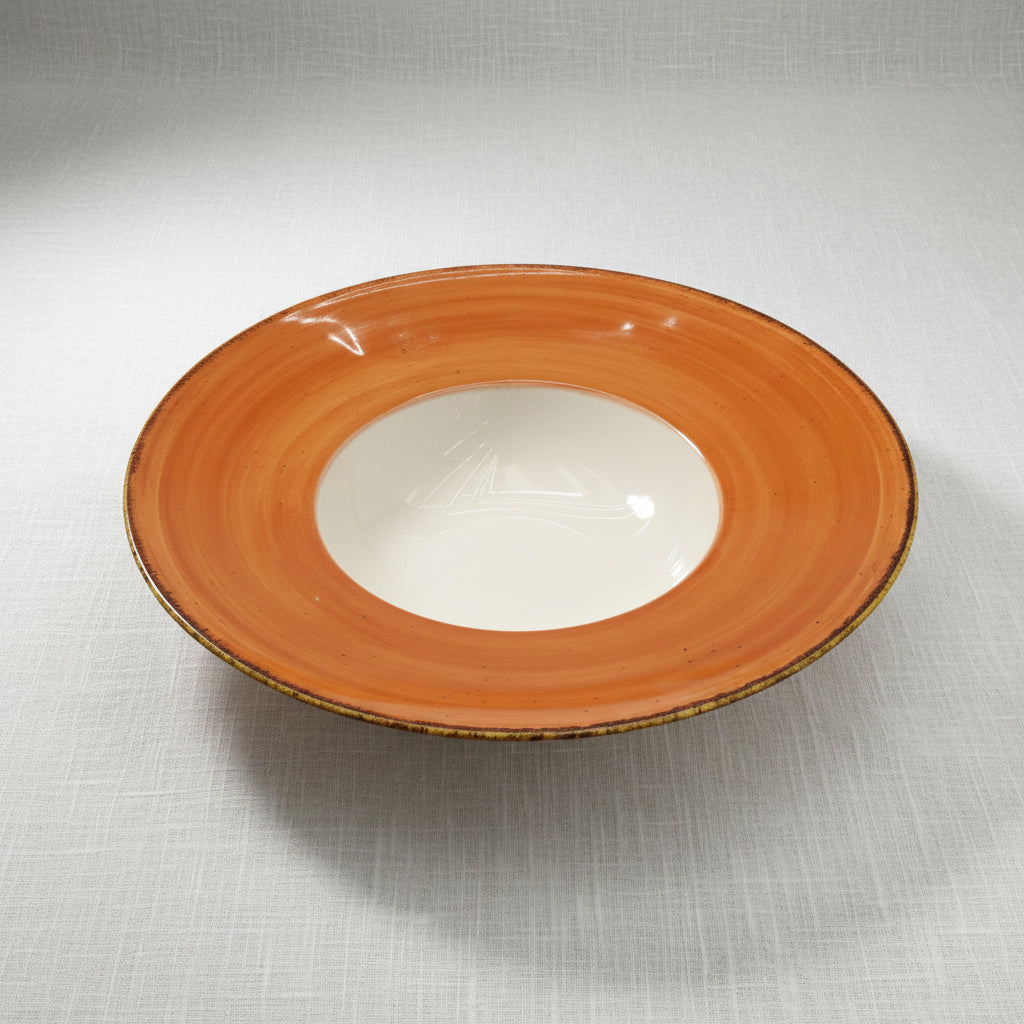 Circular recessed serving dish